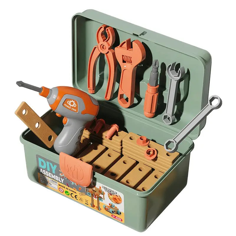 144-Piece Kids Tool Set with Electric Drill | Educational Construction Toy
