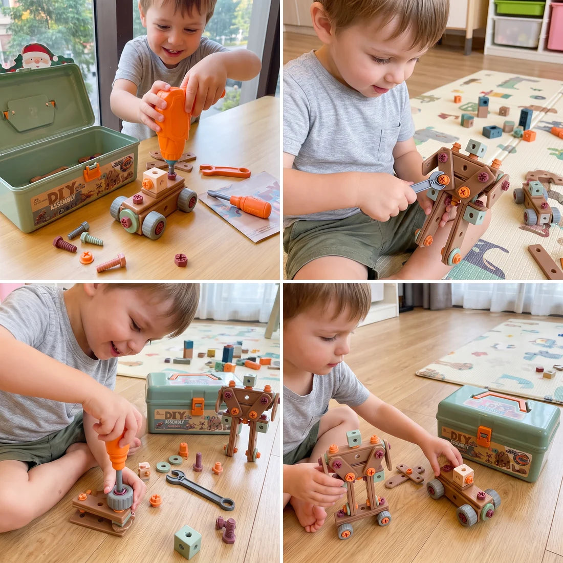 144-Piece Kids Tool Set with Electric Drill | Educational Construction Toy